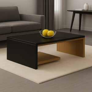 Mesa de Centro Retangular para Sala Moderna Luxo Decorativa com Prateleira Porta Revista