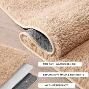 Tapetinho Sala Quarto Peludo Felpudo Grosso 40x60 cm Macio