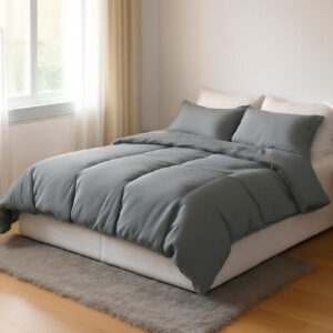 Edredom DUPLA FACE em Tecido SOFTFLEX 400 Fios Dupla Face LISO Premium - CINZA