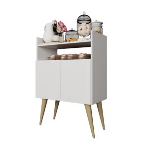 Aparador Buffet Multiuso Com Porta Retrô Cantinho do Café Bangcoc - Branco