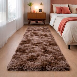 Tapete Passadeira 2,00 x 0,60 Quarto Peludo Felpudo - Marrom mesclado