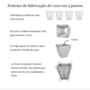 forma para fabricação de vaso craquelado 30x40x24
