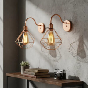 Luminária Arandela de Parede Retrô Diamante Aramado 127v/220v