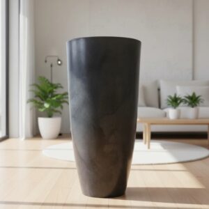 Vaso Luxo Planta Sala Coluna Ibiza Cone G Decorativo Liso - CHUMBO