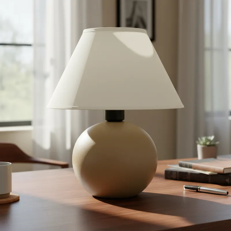 Abajur Luminaria De Ceramica Com Cúpula Sala Quarto Ambiente Decoração Infantil Adulto Cor Fria