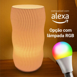 Abajur Luminária Wave Aesthetic Decoração Mesa Quarto LED Retrô Ambiente Confortável Moderno