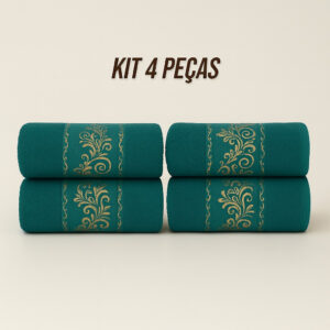 Kit4 Toalhas de Banho Banhão Gigante 100% Algodão – Super Macias, Alta Absorção e Qualidade Premium - KIt 4 Toalhas -Verde