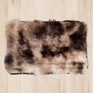 Tapete Peludo para Porta Felpudo Bege Mesclado 40cm x 60cm Antiderrapante Shaggy - Várias Cores - Felpudo Marrom Mesclado