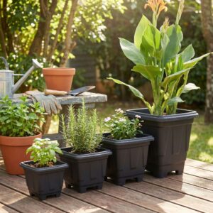 Conjunto 4 Vasos Quadrados Organizadores Armazenamento 1