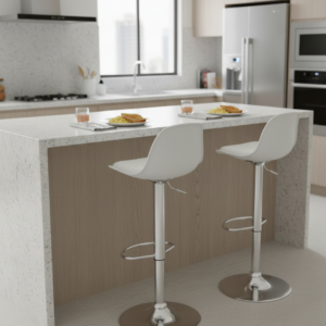 Banqueta Eiffel Giratória Estofada com Encosto Sala de Jantar