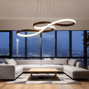 Lustre Moderno De Controle Remoto 110V-220V Dourado 75cm 3 Cores Pendentes Vários Modelos Para Sala De Estar