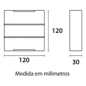 Arandela de Parede Led 6W 3000K IP65 Facho Duplo Bivolt Blumenau Preta Sobrepor Externa
