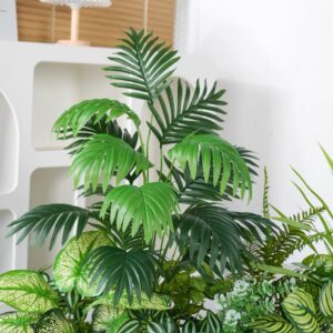 KIT2 110CM 24Folhas Planta Artificial Palmeira Areca Real Toque