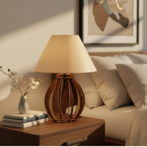 Kit 2 unidades Abajur La Finesse Cupula - Luminária Para Decoração Quarto e Sala - BEGE