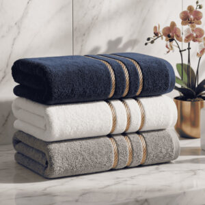 Kit 3 Toalha de Banho Grande Felpuda Macia Premium 100% Algodão 70x130cm