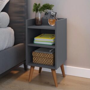 Kit 2 Mesa de Cabeceira ou Unitário para Quarto Charme Retrô Várias Cores Apoio de Cama Mesinha - UNITARIO MAX CINZA