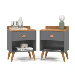 Kit com 2 Mesa de cabeceira Pérola pé palito - Cores