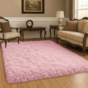 Tapete Sala 2,00 x1,50 Peludo Promoção - Rosa Bebê