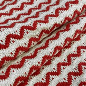 Jogo De Passadeiras 3 Peças Sendo 2 Tapetes 40 cm x 60 cm -1 Passadeira 40 cm x 130 cm-Sala Cozinha - VERMELHO/NATURAL