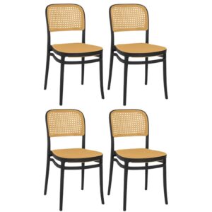 Kit 4 Cadeiras de Jantar Roma para Sala e Cozinha - Preto