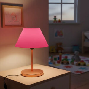 Abajur Luminária de Mesa Cúpula injetada Aramado Decoração Bancada Escritório Quarto Moderno - ROSE GOLD/ROSA