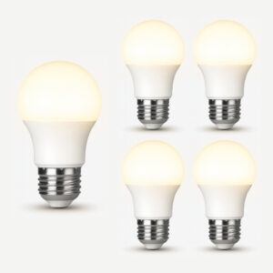 Kit Lâmpada Led Bulbo Econômica 12w 3000k Branco Quente Bivolt 110v 220v Luz Amarela Aconchegante - Kit 5