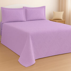 Kit 03 Peças Cobre Leito Casal Padrão Matelado - Imperium - Lilas