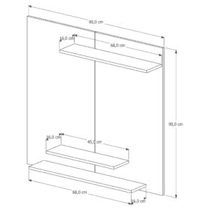 Painel Para Tv até 42 Polegadas - Dubai Com Prateleiras Sala Quarto