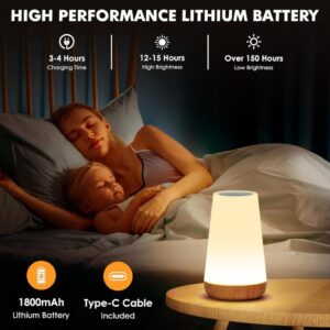 Luminária de Mesa Abajur LED RGB 13 Cores Touch Recarregável Controle Remoto Decoração Quarto Infantil Gamer