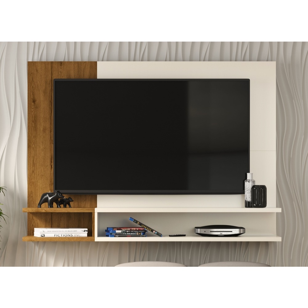 Painel Para Tv Smart 50 Polegadas Com Prateleira Nicho Quarto Sala MILÃO