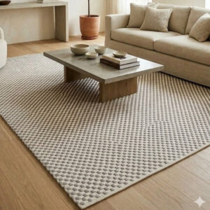 Tapete 100% Algodão 1,40x2,00 Sala Quarto Escritório Grosso - Rustico/Cinza