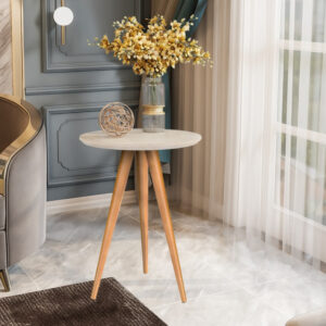 Mesa de Apoio Retrô 62cm Redonda com Pés Palito Decoração - Cores