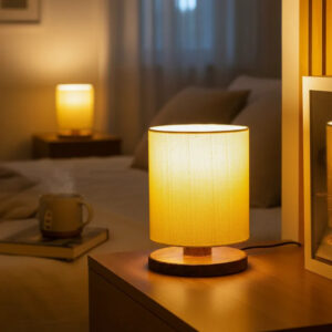 Jogo 2 Abajur Luminárias Para Quarto Casal Cabeceira De Cama Linho Natural Sala Escritório Iluminação Decoração Casa