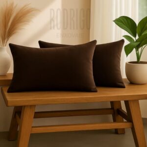 kit 2 Almofadas Baguete 50x30 em Suede "enchimento incluso" - Marrom