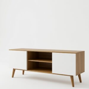 QUEIMA DE ESTOQUE - Buffet Balcão com 3 Portas e 1 Prateleira Multiuso - p/ Sala Estar ou Escritório - 2 PORTAS BRANCO