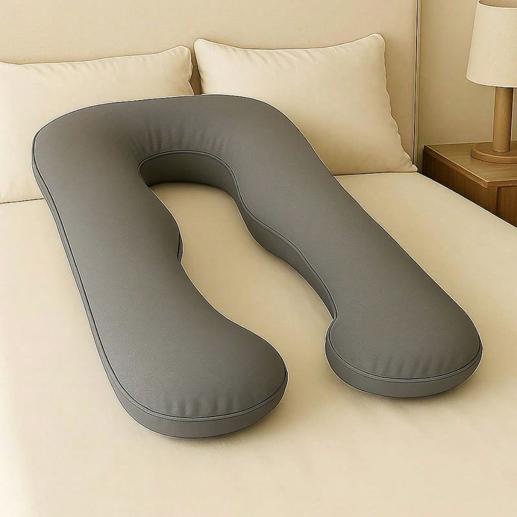 Travesseiro De Corpo Para Gestante gravida 200 fios Micropercal 120x60cm Ergonômico Cama Macio