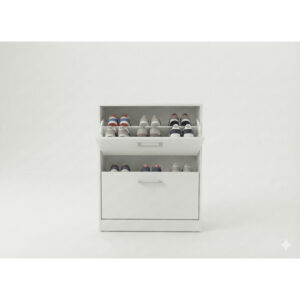 Sapateira 3 Portas com Prateleiras | Até 20 Pares | MDP | Móveis Bonatto - Branco 2 Portas