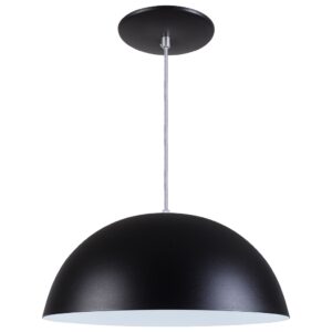 Pendente Meia Lua Bola 34cm em Alumínio Cores Cobre Arandela Luminária Sala Quarto Cozinha - Preto Textura