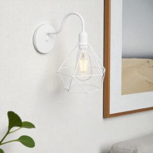 Luminária Arandela de Parede Retrô Diamante Aramado 127v/220v - BRANCO