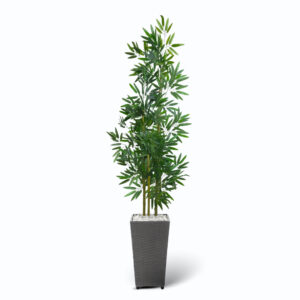 Planta Artificial Bambu Mosso e Vaso de Polietileno - Cinza