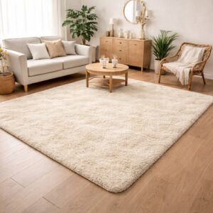 Tapete Grande Luxo Felpudo De Sala Decoração Casa Quarto Fofo Grande Várias Cores - BEGE 1,30mX2m