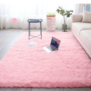 Tapete 2,00 x 1,50 Mega Luxo Peludo Sala e Quarto - Rosa Bebê