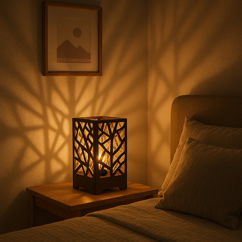 Abajur Moderno Decoração Quarto Cabeceira Luminária de Mesa Com Tomada Madeira Preto -1Agp