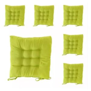 Kit 4 Almofadas para Cadeira Futon 40x40 com Amarração Assento Macio Oxford Cozinha Sala - Verde pistache (limão)