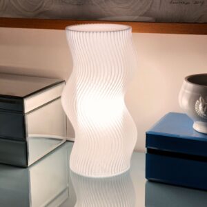 Luminária Amnis Mesa Cabeceira 110V/220V abajur quarto sala escritório - Branca Transparente