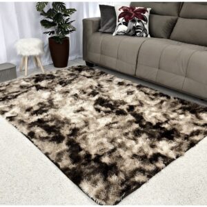 Tapete para Sala 1,40x1,00 Felpudo Shaggy Peludo Promoção - Marrom
