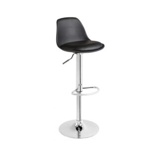 Banqueta Eiffel Giratória Estofada com Encosto Sala de Jantar - 1 UN Preto