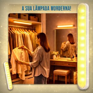 Luminária LED Recarregável USB-C Magnética 3 Tons Luz Portátil