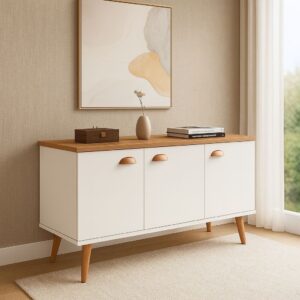 QUEIMA DE ESTOQUE - Buffet Balcão com 3 Portas e 1 Prateleira Multiuso - p/ Sala Estar ou Escritório