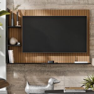 Painel Para TV 50 Polegadas Smart Para Sala Quarto Nicho Com Prateleira Berlim